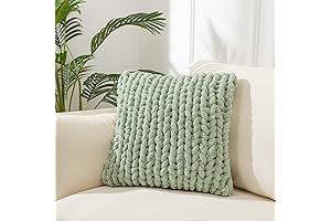 Sage Green Chunky Knitted Throw Pillow Covers