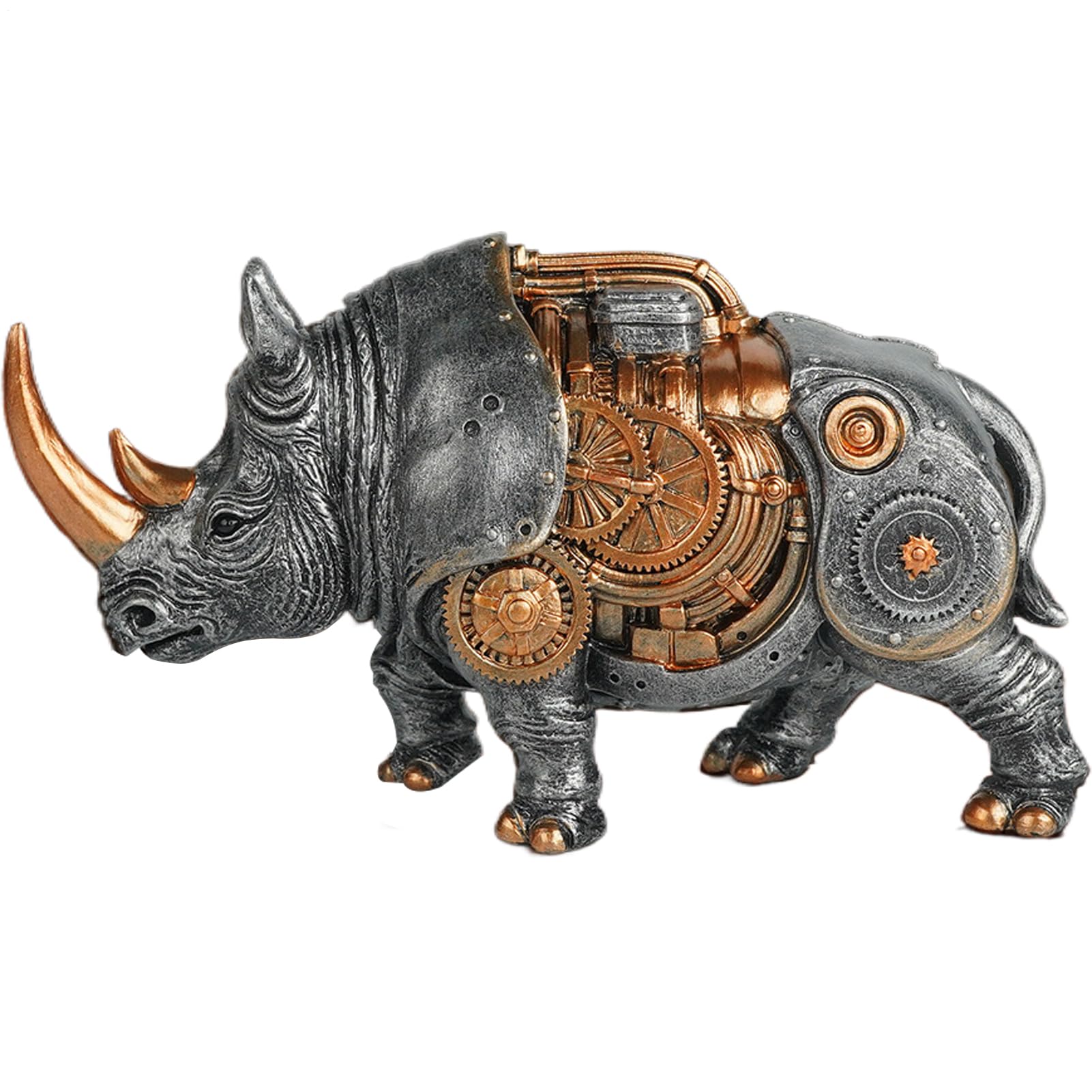 Figurine animal en résine style punk chic pour étagère et bureau industriel