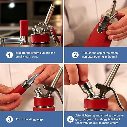 Miniatura 4 de Cargadores de crema batida N2O Cartucho de óxido nitroso de 0.28 oz para dispensador de crema batida (50 unidades)