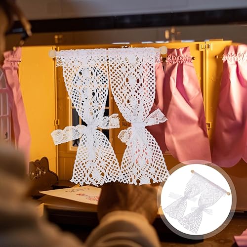 Miniatura 7 de Cortinas traslúcidas para casa de muñecas, 3 piezas, cortinas para ventanas de casa de muñecas, cortinas de casa de muñecas a escala 1 12, cortinas