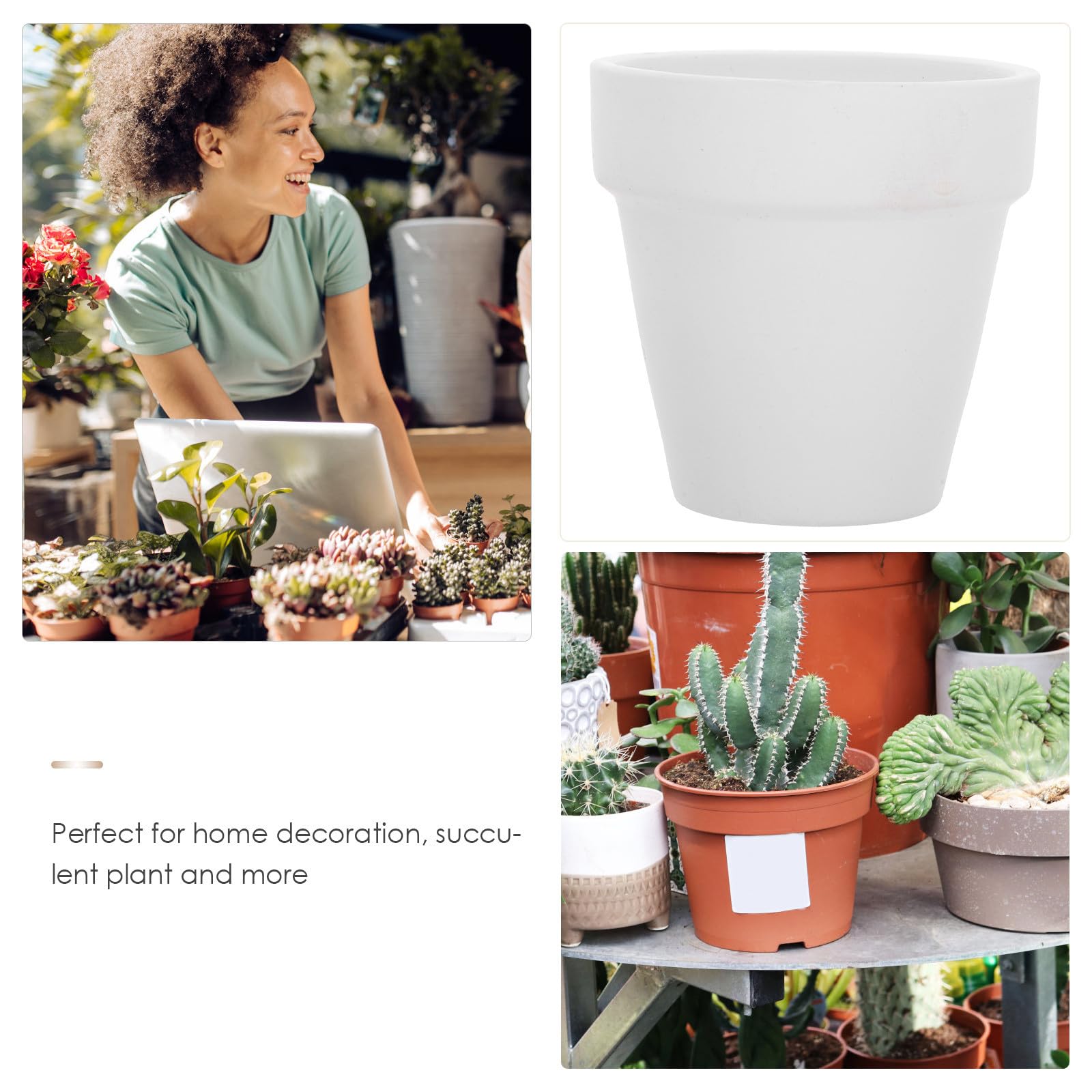 BESPORTBLE 20 Unidades Maceta de Terracota Color Claro Pequeña para Cactus con Agujero