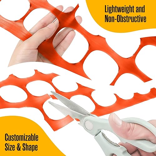 Miniatura 6 de Houseables Valla de malla de plástico, red de barrera de construcción, naranja, 4'x100' pies, 1 rollo, cercado de jardín, envoltura de cercas, sobre