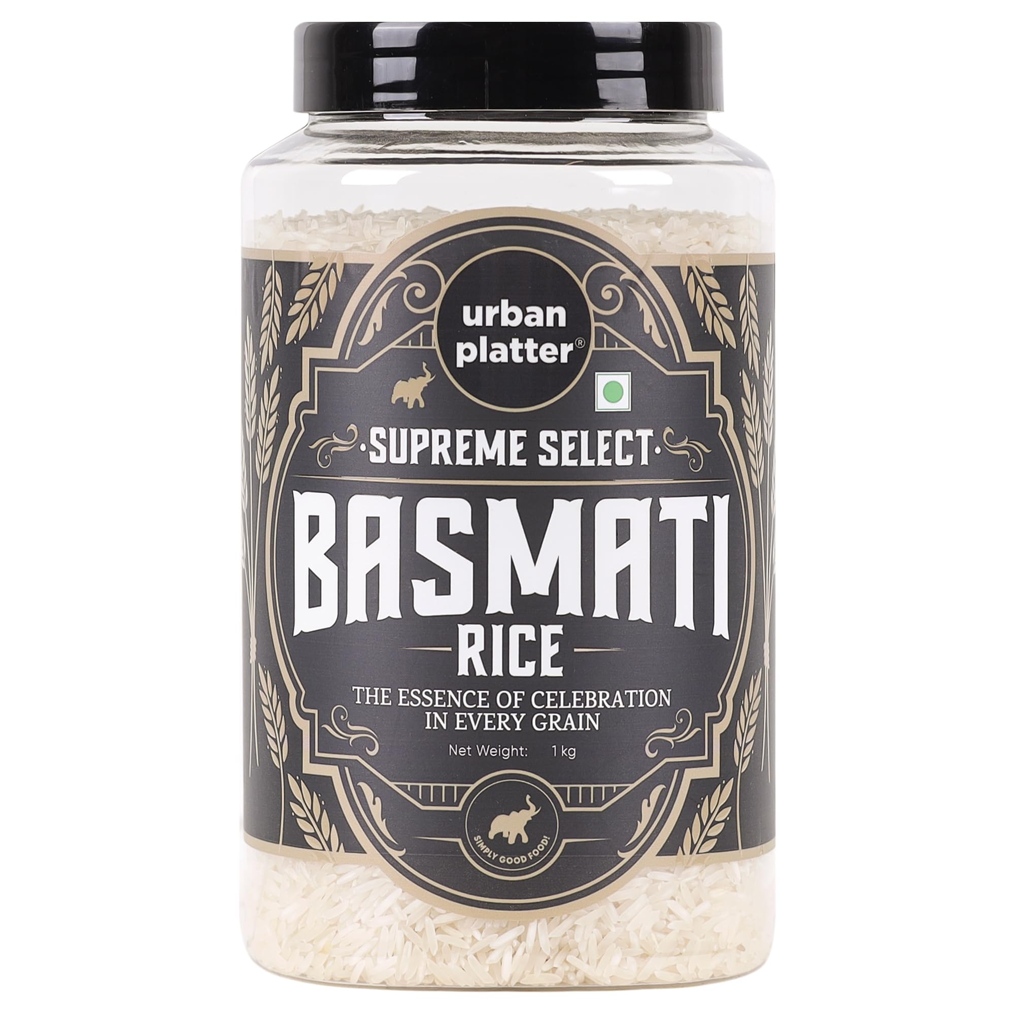 Urban Platter Supreme Select Basmati Rice, 1kg (Rich Aroma | Strong Flavour | Fluffy Long Grain | Non-Sticky)