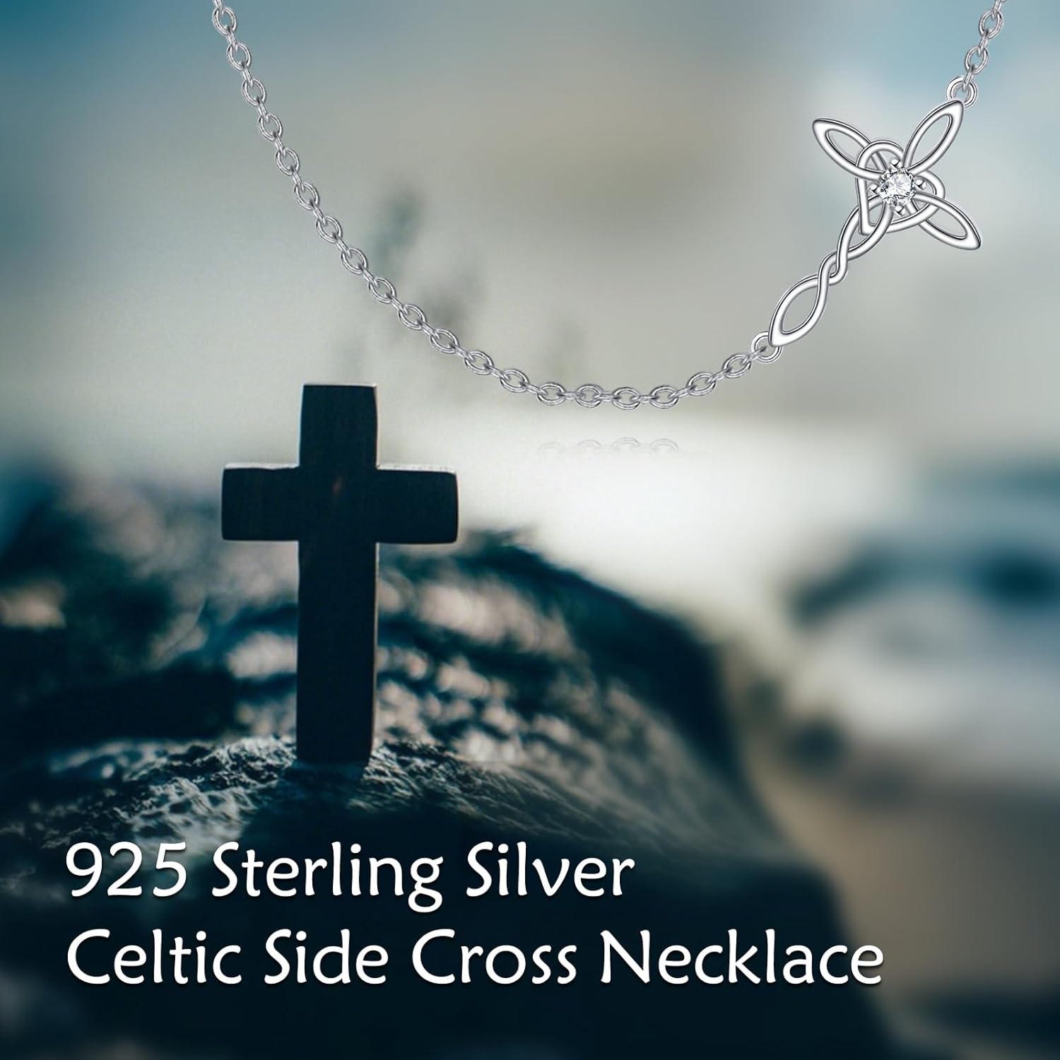LUHE Cross Necklace for Women Sterling Silver Cross Pendant Necklace Religious Jewelry Christian Gifts - Image 5