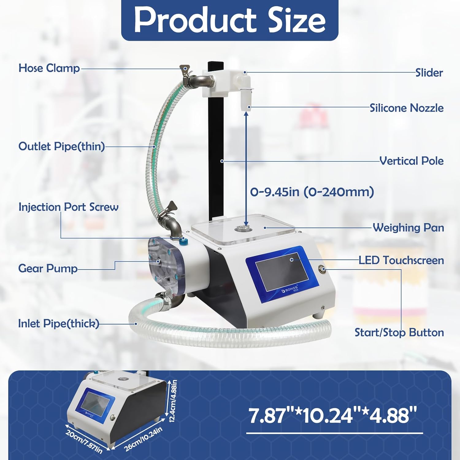 Honey Filling Machine, 1oz-11lb Paste Liquid Filling Machine, 1.32Gal/min Viscous Liquid Filling Machine, Bottle Filler Machine for honey, Salad Dressing, Ketchup