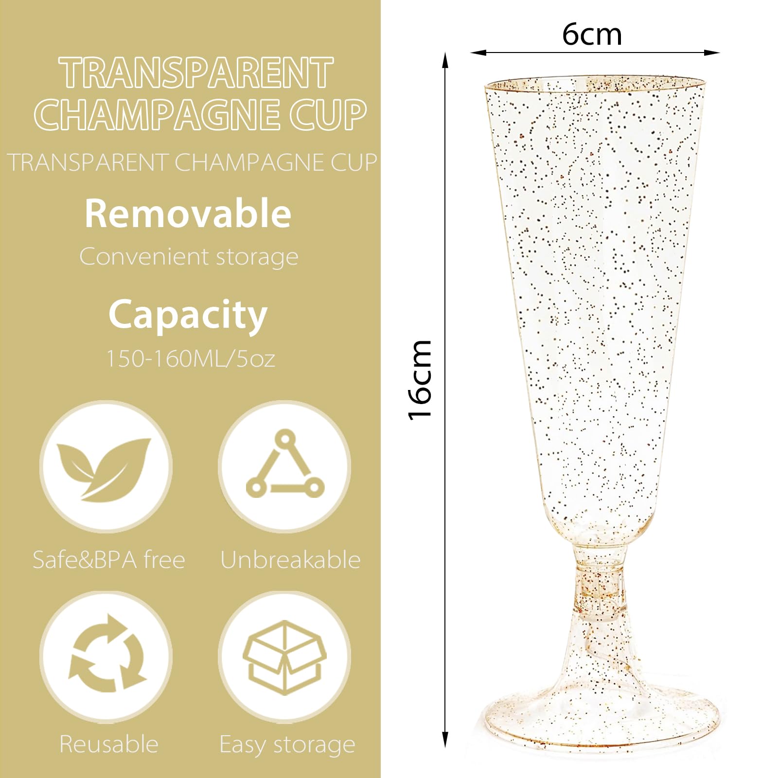 Flûtes à Champagne En Plastique Transparent - Lot De 30, 160 Ml - Réutilisables Pour Fêtes & événements