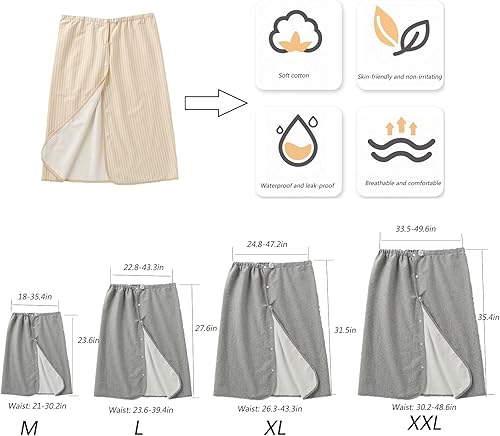 Miniatura 3 de Falda de pañal unisex para adultos, impermeable, ajustable, reutilizable, para adultos, ancianos, niños (gris, XXL)