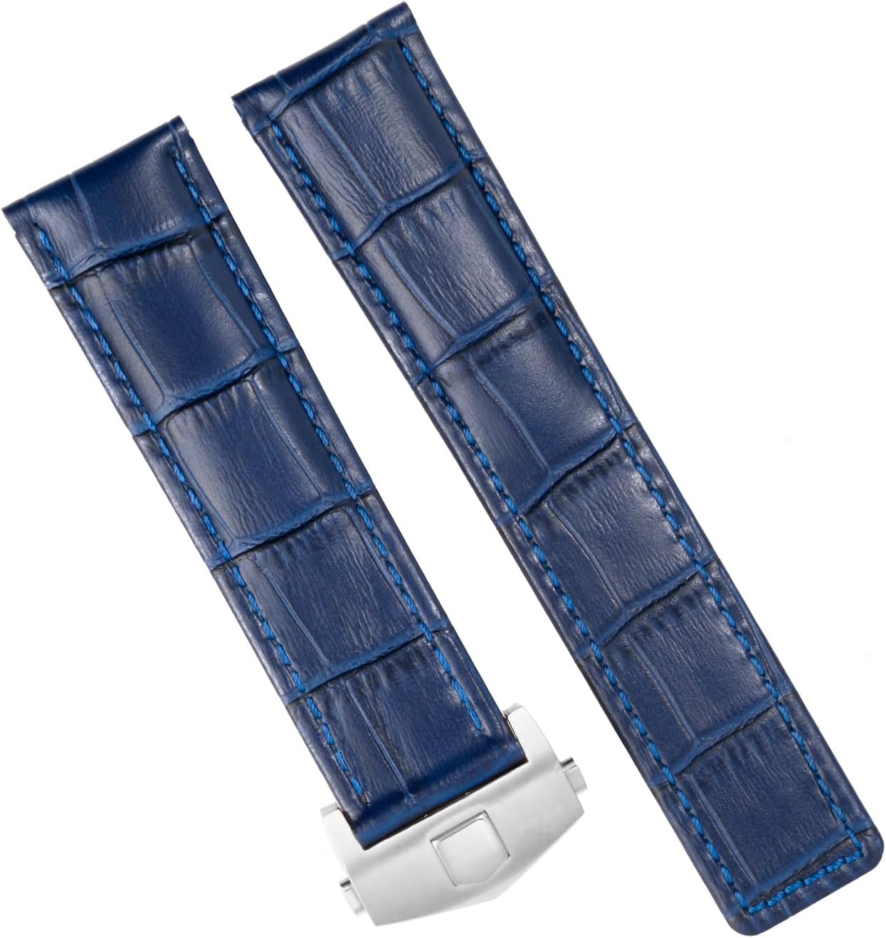 DISMAY Leather Watch Band Strap Made for Tag Heuer Watches with 22mm Lug
