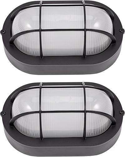 GRUENLICH Luz LED de mamparo funciona como farol de pared o lámpara de techo empotrada, 6 W reemplazar 60 W, 520 lúmenes, regulable 5000 K luz