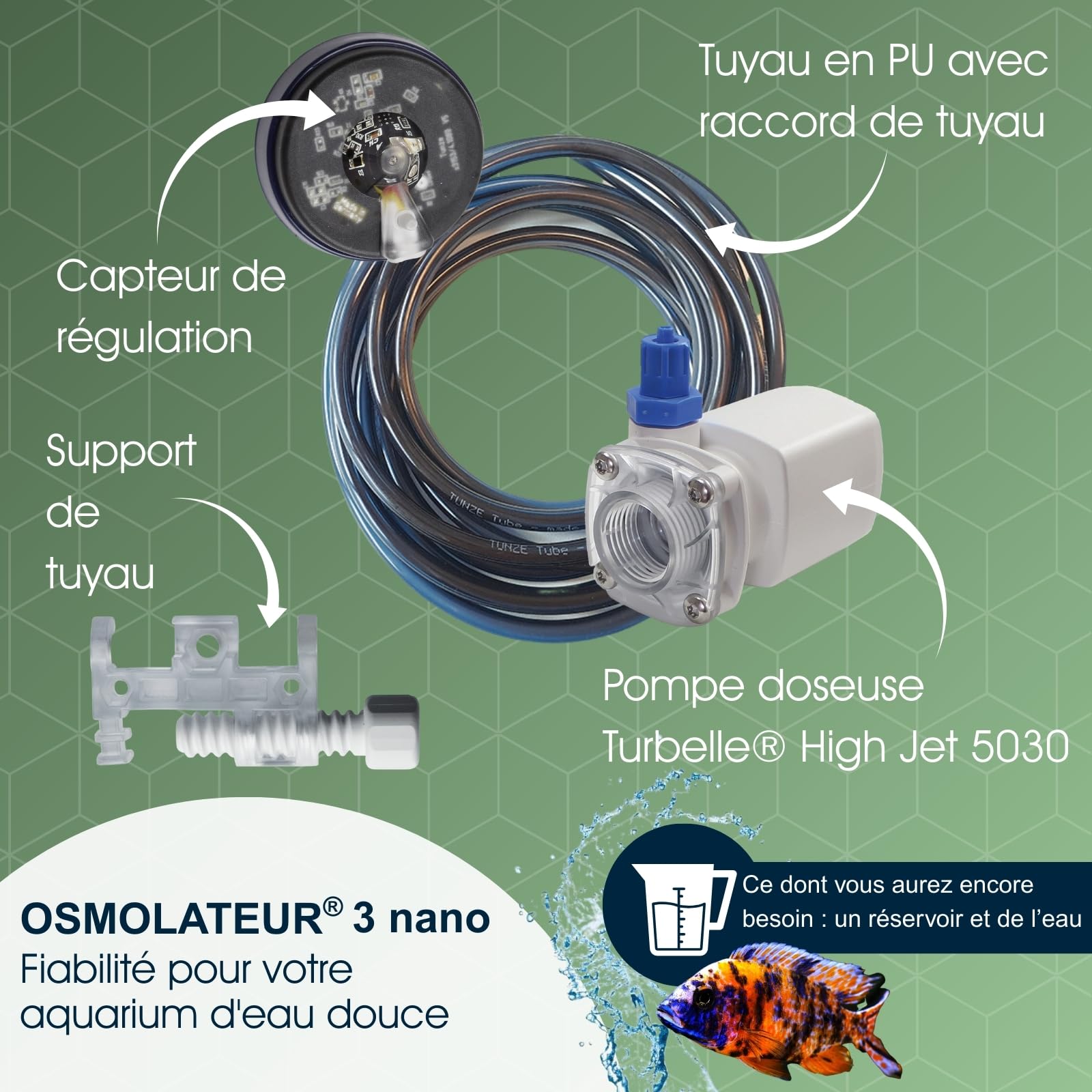 Tunze Osmolator 3 Nano I Wasserstandsregler für Nano- & Kleine Aquarien (BIS zu 250l) I Wasserpegelregler mit Zeitüberwachung für Süßwasseraquarien I Water Level Sensor mit Magnethalterung