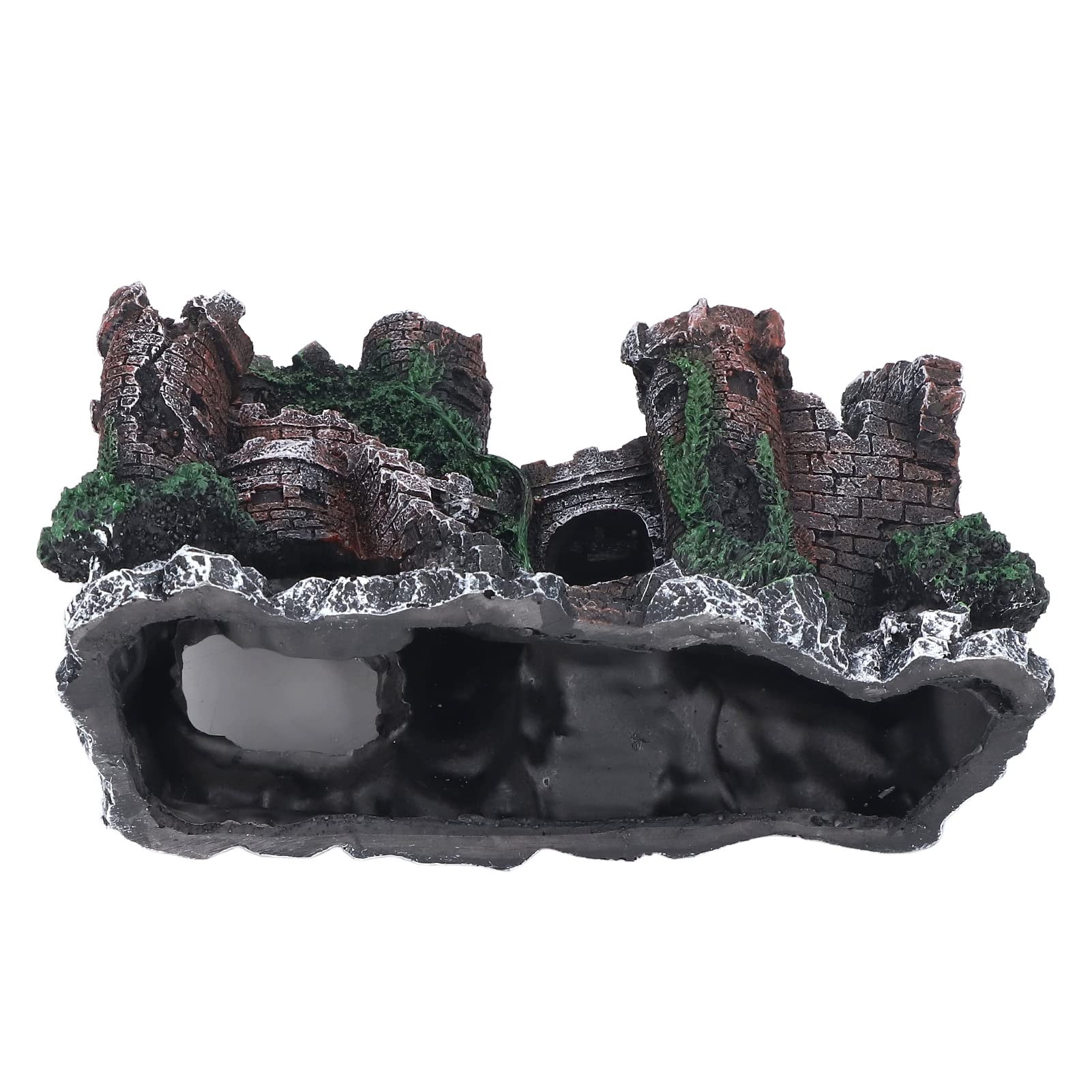 Decorazione del castello dell'acquario, ornamento del castello dell'acquario, casa per acquario in resina realistica con nascondiglio per acqua dolce salata, decorazione non