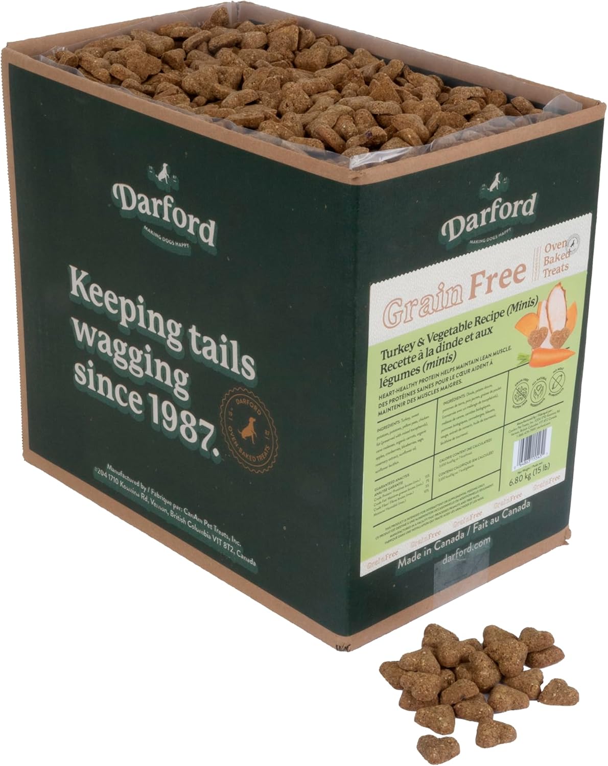 Grain Free Dog Treats Turkey with Mixed Vegetables Minis, 15 lb
