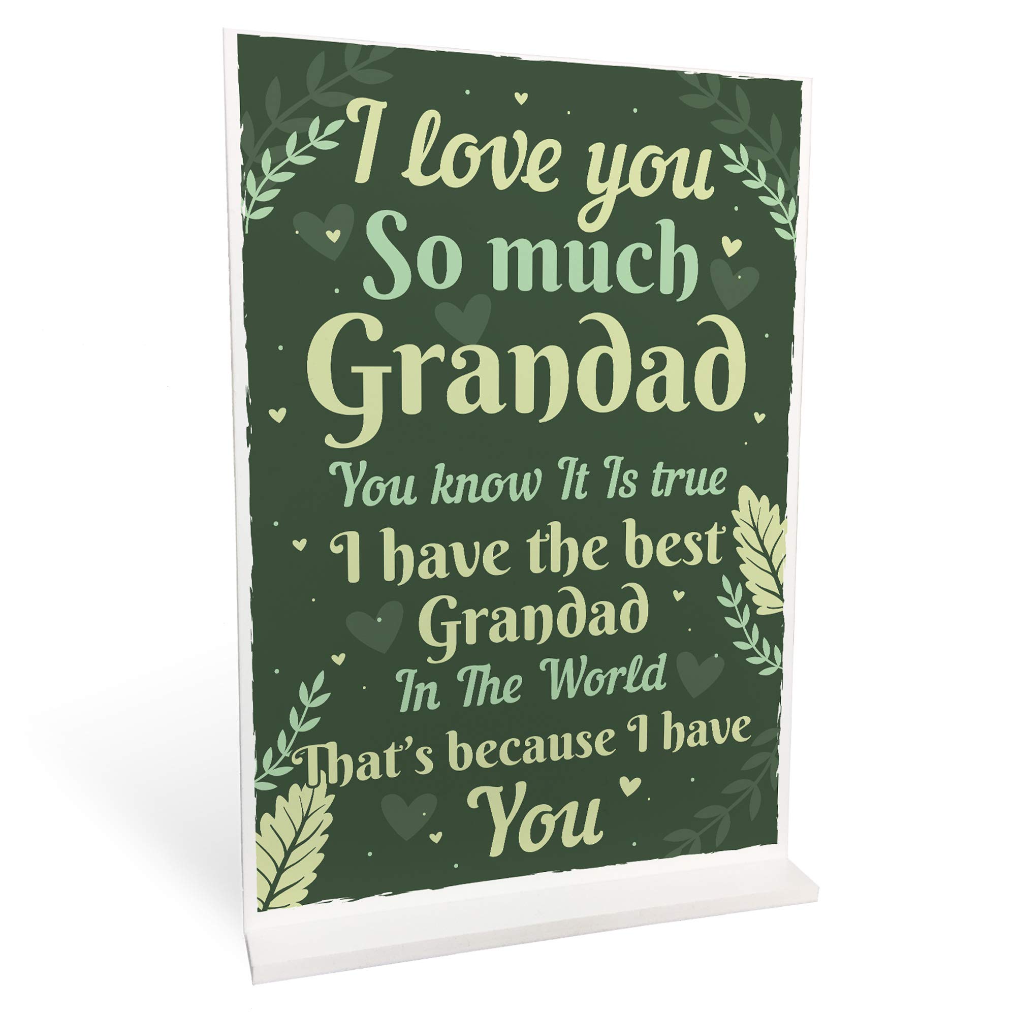 Red Ocean Grandad Grandfather Gifts From Grandchildren Christmas Gift Standing Plaque Sign Gift For Grandparents Nan