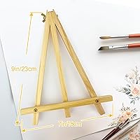 Plavixium 6 Pack 9 Inch Wooden Easels - Portable Mini Tripod Stands for Painting, Crafts, Photos & Art Displays