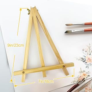 Plavixium 6 Pack 9 Inch Wooden Easels - Portable Mini Tripod Stands for Painting, Crafts, Photos & Art Displays