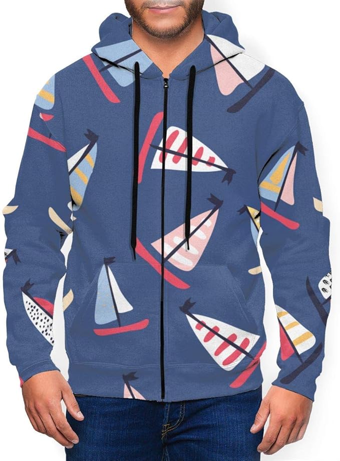 Sailing Yachts Men's Hooded Sweatshirts Soft Polyester Hoodie Pullover