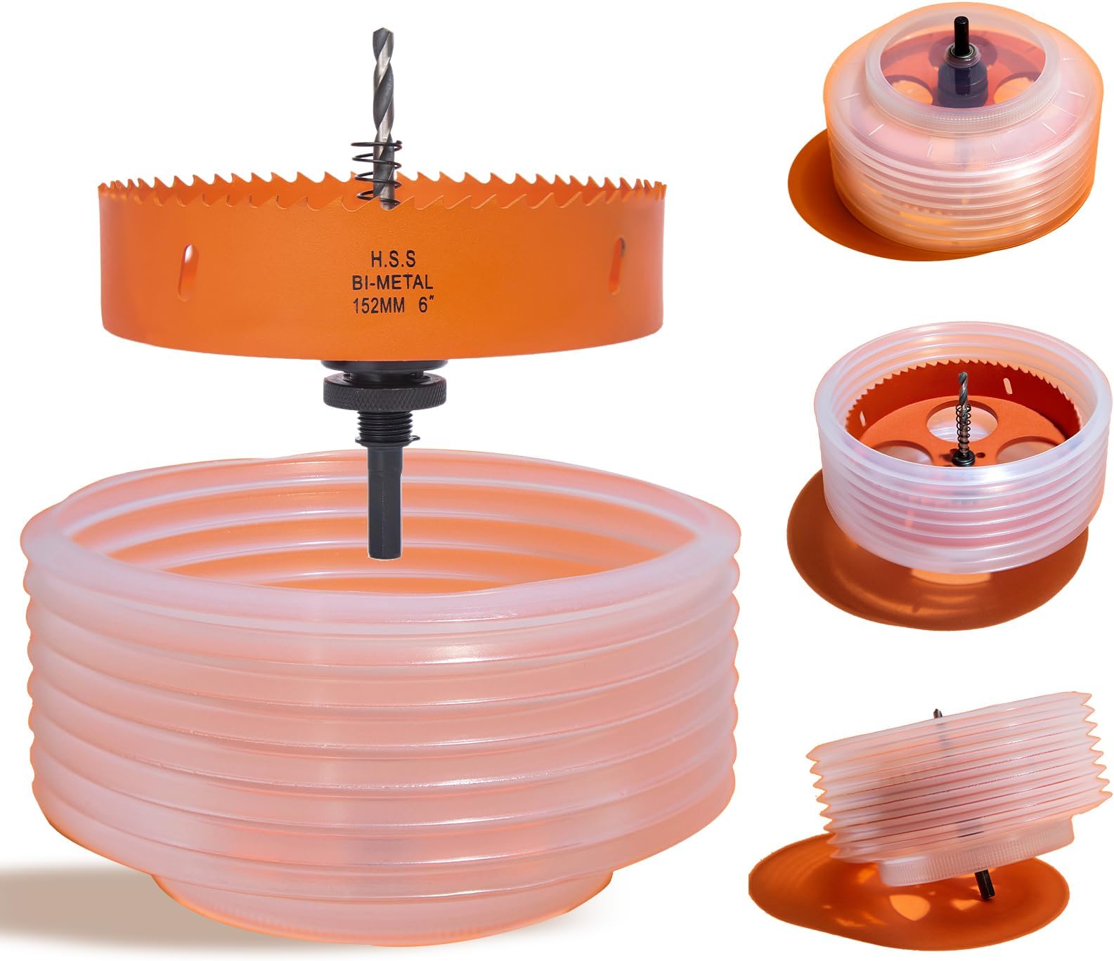 VIKITON 6 Hole Saw for Recessed Lights, 6 Inch Hole Cutter with Dust Bowl Catcher for Led Recessed Lighting 6 Inch and Wood Metal Drywall, Bi-Metal Construction