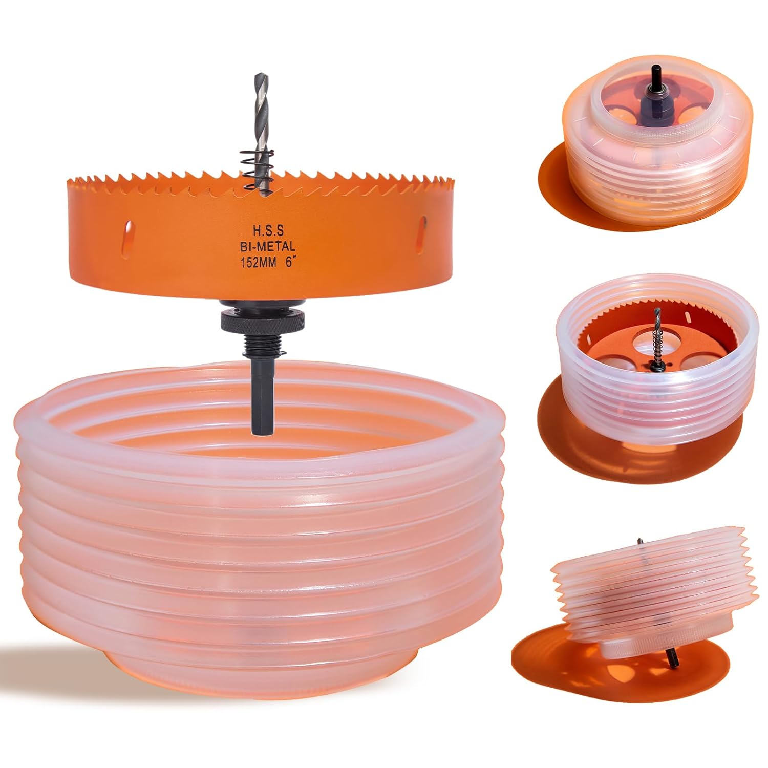 6 hole saw for recessed lights, 6 inch hole cutter with dust bowl catcher for led recessed lighting 6 inch and wood metal drywall, bi-metal construction