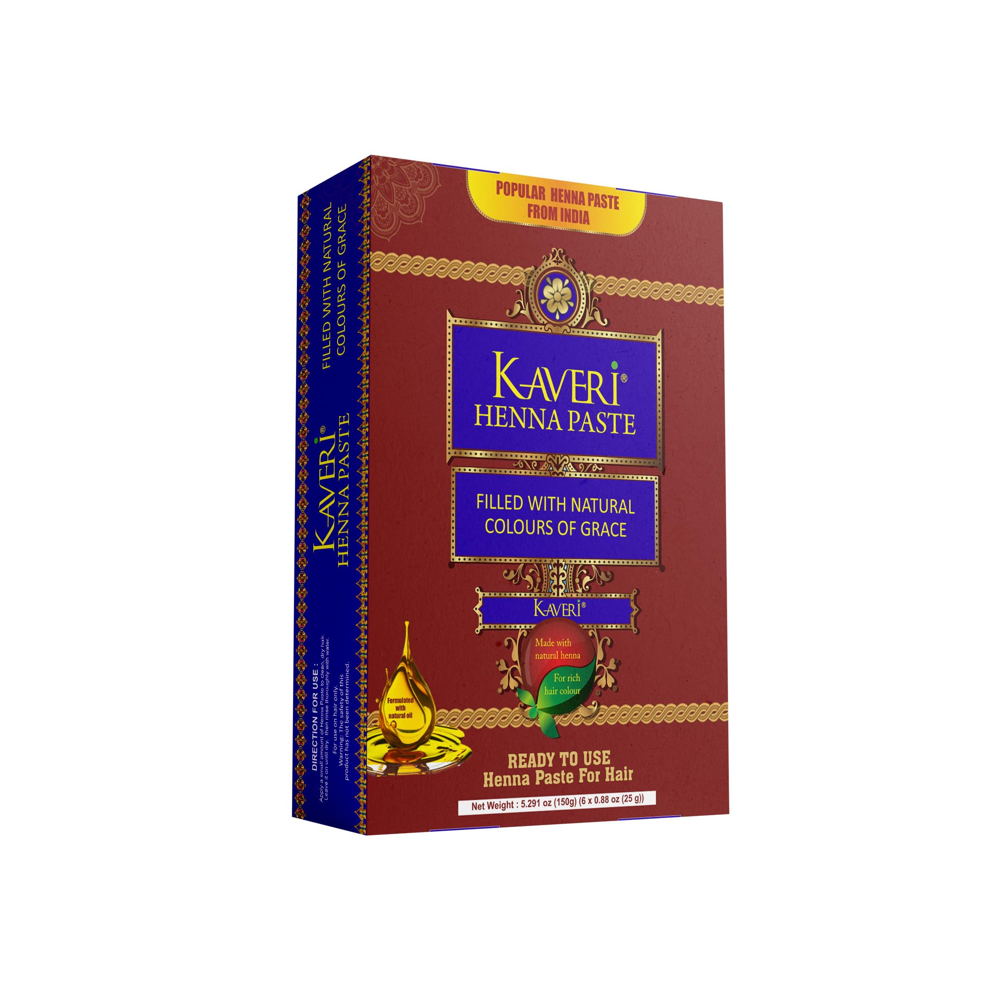 Amazon.com : Kaveri 6 Pack Ready To Use Henna Paste Hair Dye