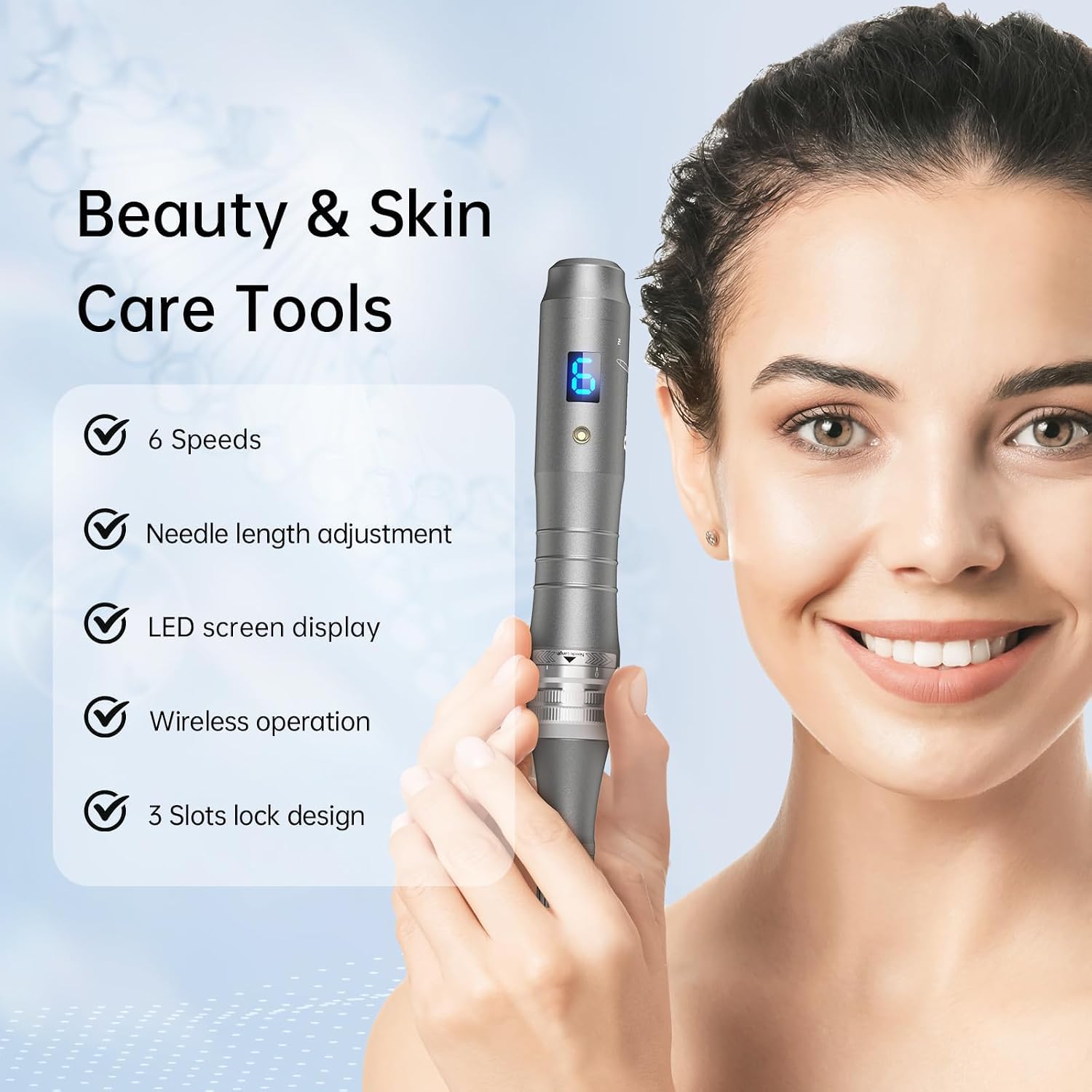 Dr.Pen M8 Microneedling Pen Wireless Micro Needling Devices Hautpflege Tool Kit für Anti-Aging Akne Narben Falten mit 10 Stück Nano Round Patronen