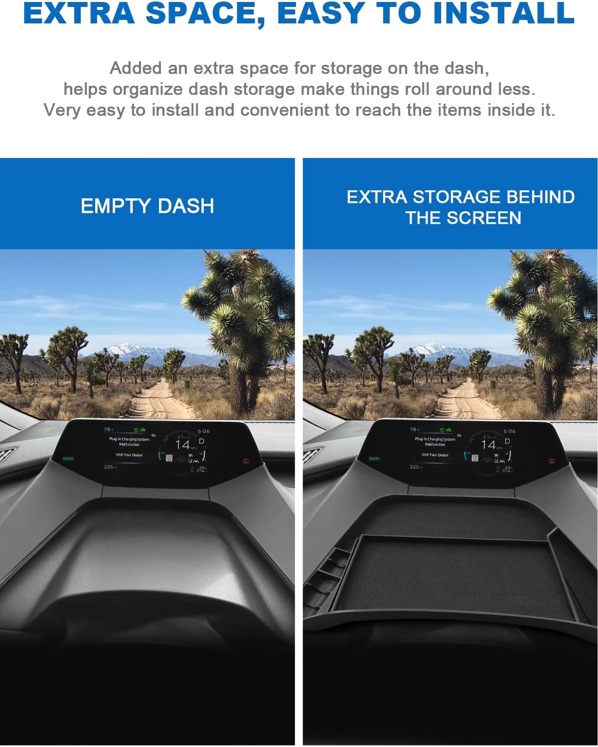 CDEFG Dashboard Storage Tray for 2023-2025 2026 Toyota Prius Compatible with 2023 2024 2025 2026 Toyota Prius Accessories Behind-Screen Dash Organizer Storage Box
