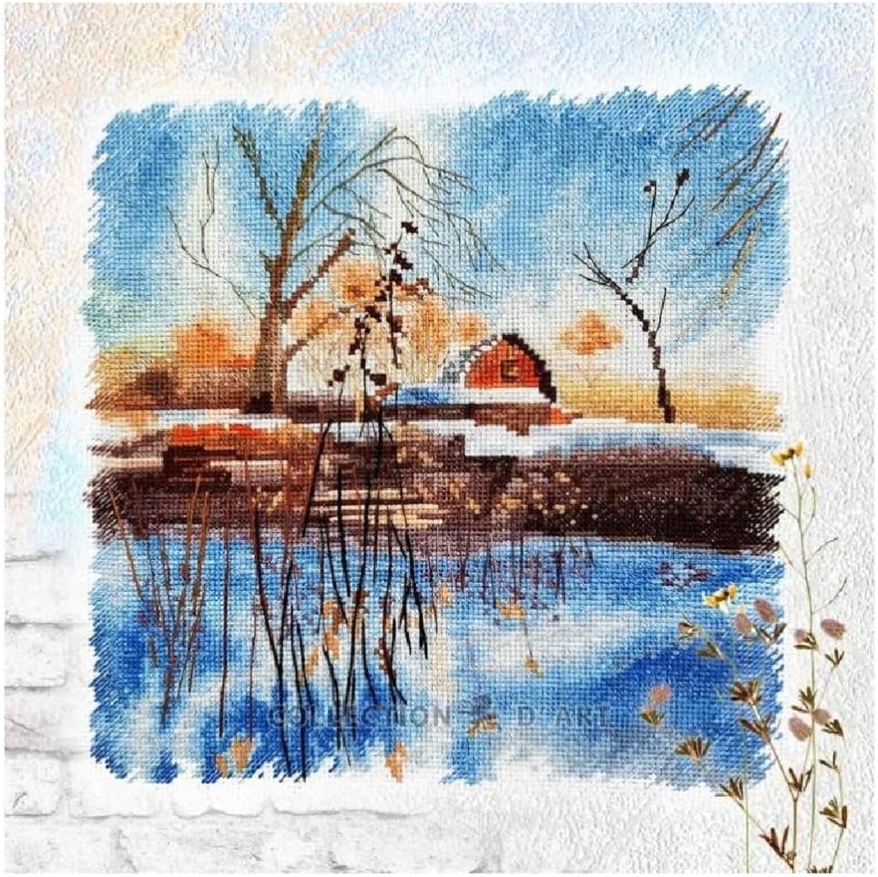 RTO Cross Stitch Embroidery Kits for Adults Nature, Landscape - Frost and Sun 21.5x21cm/8.5x8.3 16CT