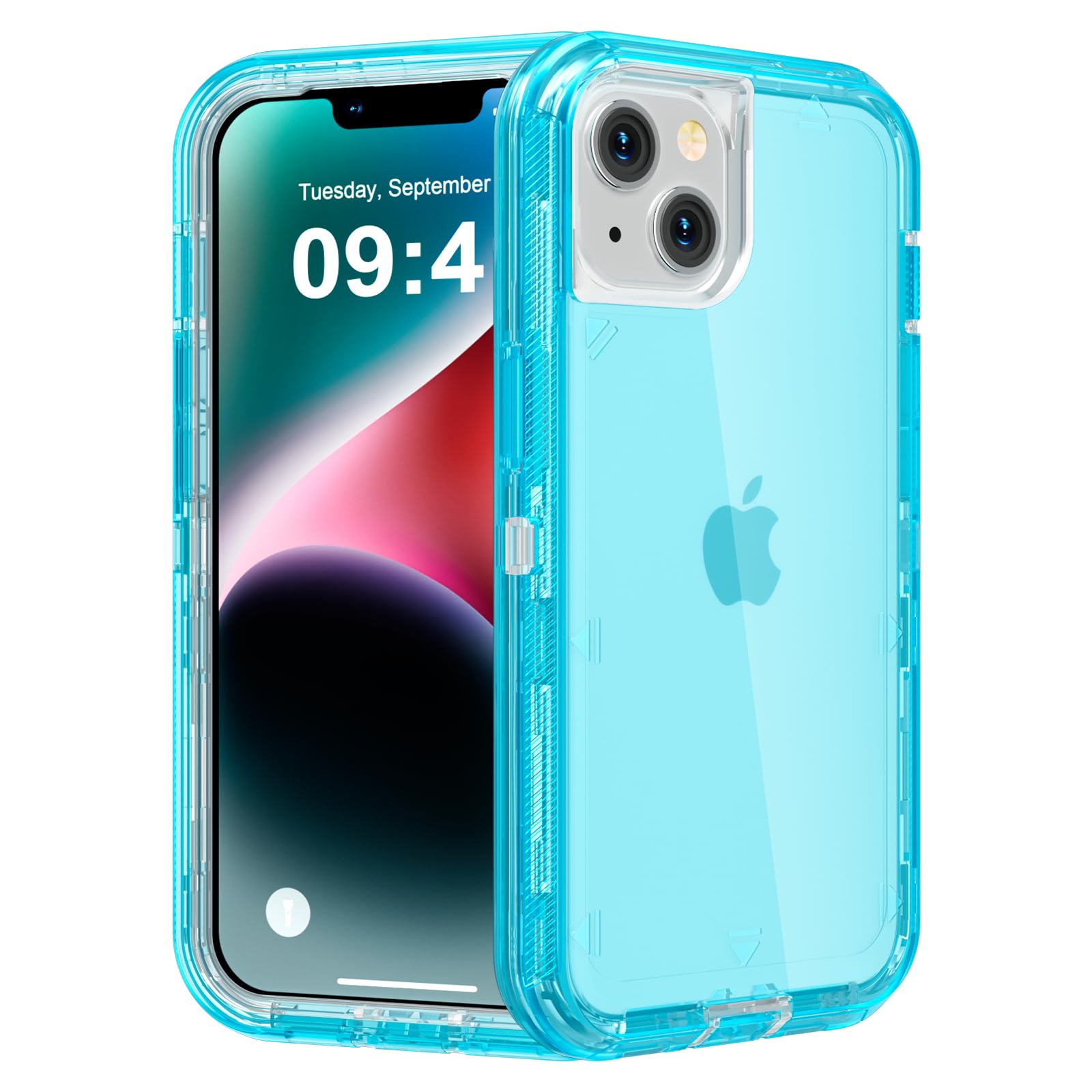 Follaroma for iPhone 13 Case, Heavy Duty Shockproof Protection Phone Cases, Anti-Drop, Dual Layer Transparent Protective Cover Compatible with iPhone