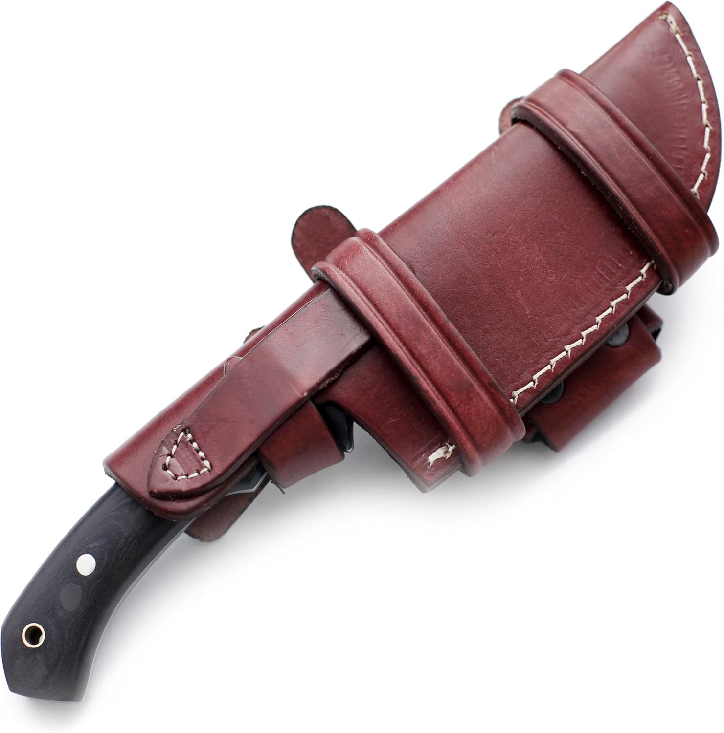 Handmade Damascus Steel Bowie Tracker Knife for EDC, Hunting, Bushcraft, Skinning, Survival, and Camping – Full Tang Micarta Handle with Sharpening Stone & Cowhide Leather Sheath – Perfect for Tracker Enthusiasts - DCX17-63. (Gritstrike Hunter)