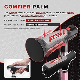 BigAlex Folding Walking Cane with Two Led Lights for Elderly Solid Base Adjustable Walking Stick with Carrying Bag for Men Women