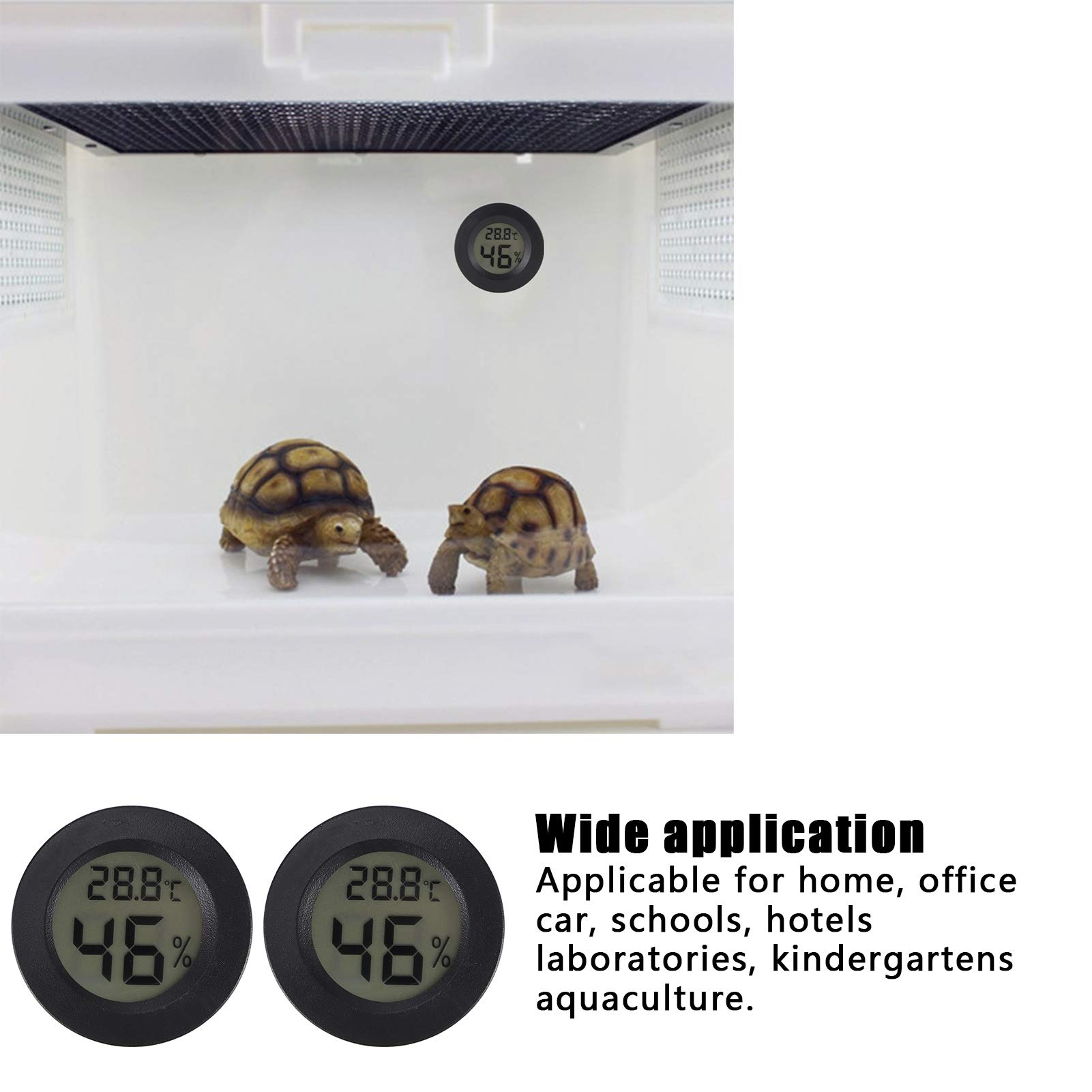 2PCS Digital LCD Thermometer Hygrometer Roun Temperature Humidity Meter for Box 2PCS Digital LCD Thermometer Hygrometer for Family