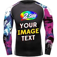 O2TEE Design Your Own Long Sleeve Compression Trainning Top Front & Back Add Your Text