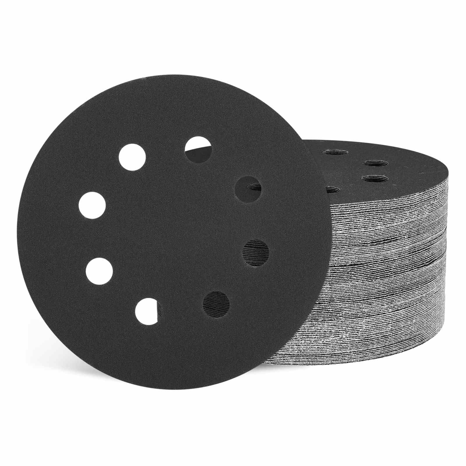 Kozelo 50 Pcs Sanding Disc 125 mm 600 Grit 8 Hole Hook and Loop Orbital Sandpapers Suitable for Metal Wood Furniture DIY Grinding and Polishing, Black โ image 1