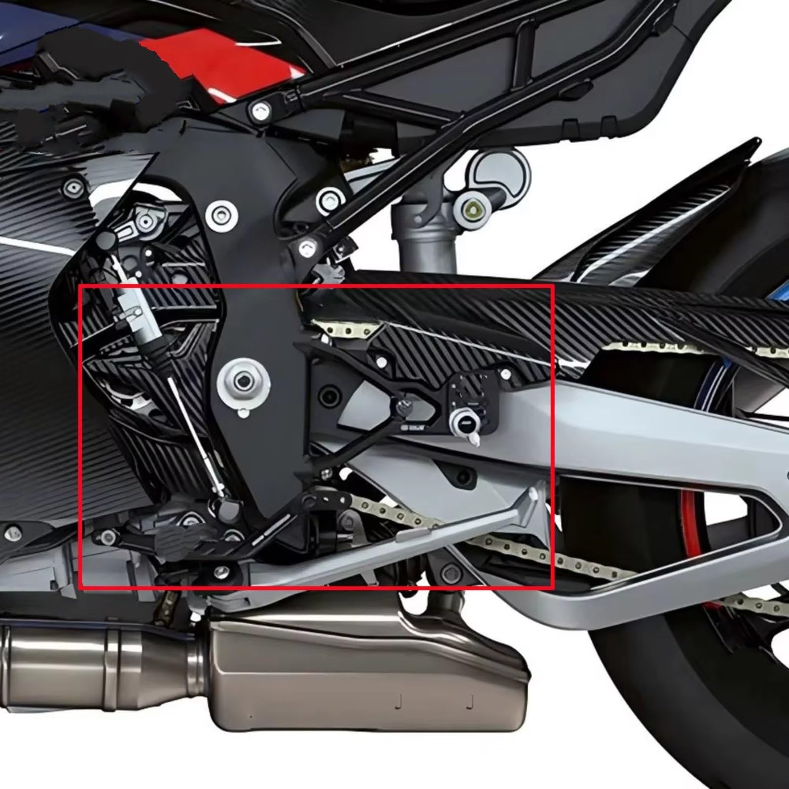 Compatible con S1000RR 2019-2026 para M1000RR 2020-2026 Motocicleta Ajustable Tablero De Fibra De Carbono Juego Trasero Pedal De Clavijas