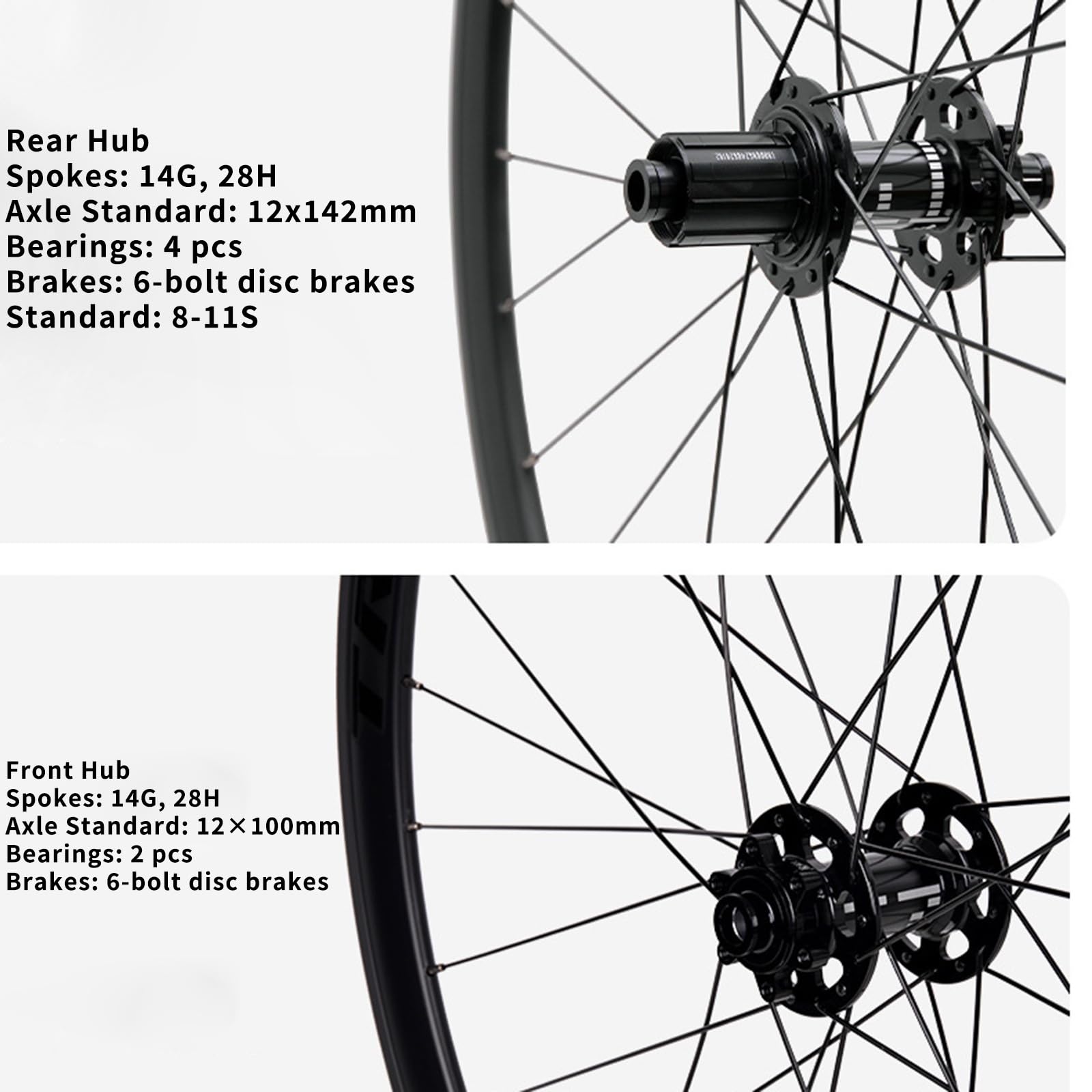 Amazon | 700C ディスクブレーキ ロードバイク用ホイールセット 12X100