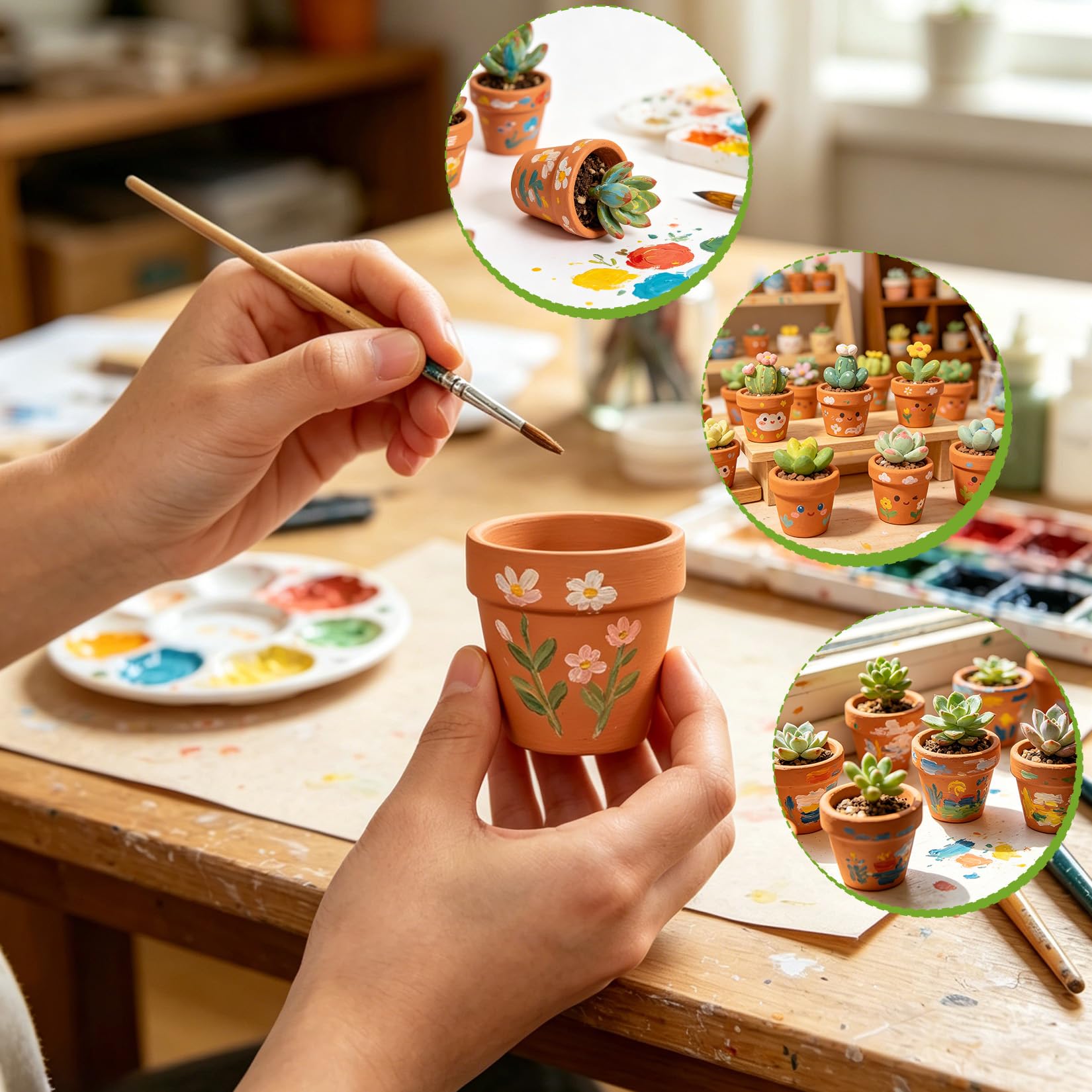 30 Pièces Pots en Terre Cuite Petits 4,5 x 4,5 cm Réutilisables Petits Pots en Terracotta pour le Bricolage Pot en Terracotta Fleurs Pots de Fleurs Mini avec Trou de Drainage pour les Plants