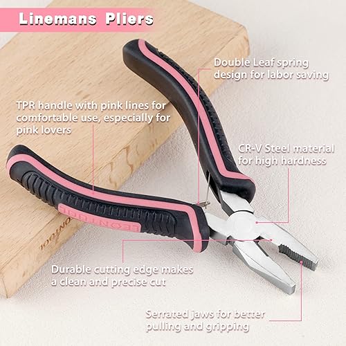 Miniatura 107 de Mini alicates de punta de aguja para fabricación de joyas, alicates de nariz de cadena de 6 pulgadas con mandíbulas lisas, mini pinzas de precisión