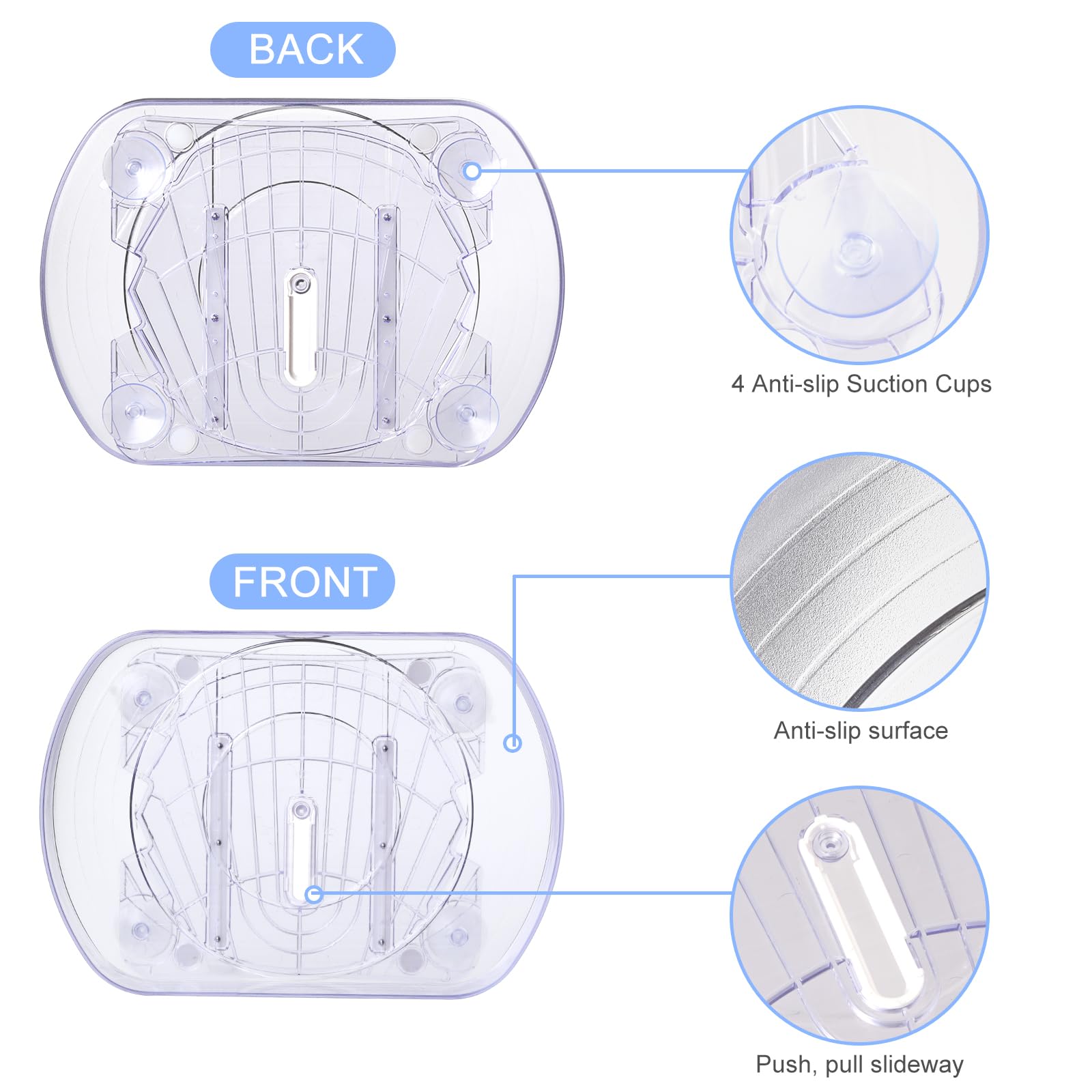 Lazy Susan Turntable Organizer for Refrigerator, Slide and 360° Rotate Fridge Organizers and Storage, Clear Lazy Susan for Fridge, Kitchen, Pantry, Cabinet, Countertop(16.14 ''x 11.41 '', 1 Pack)
