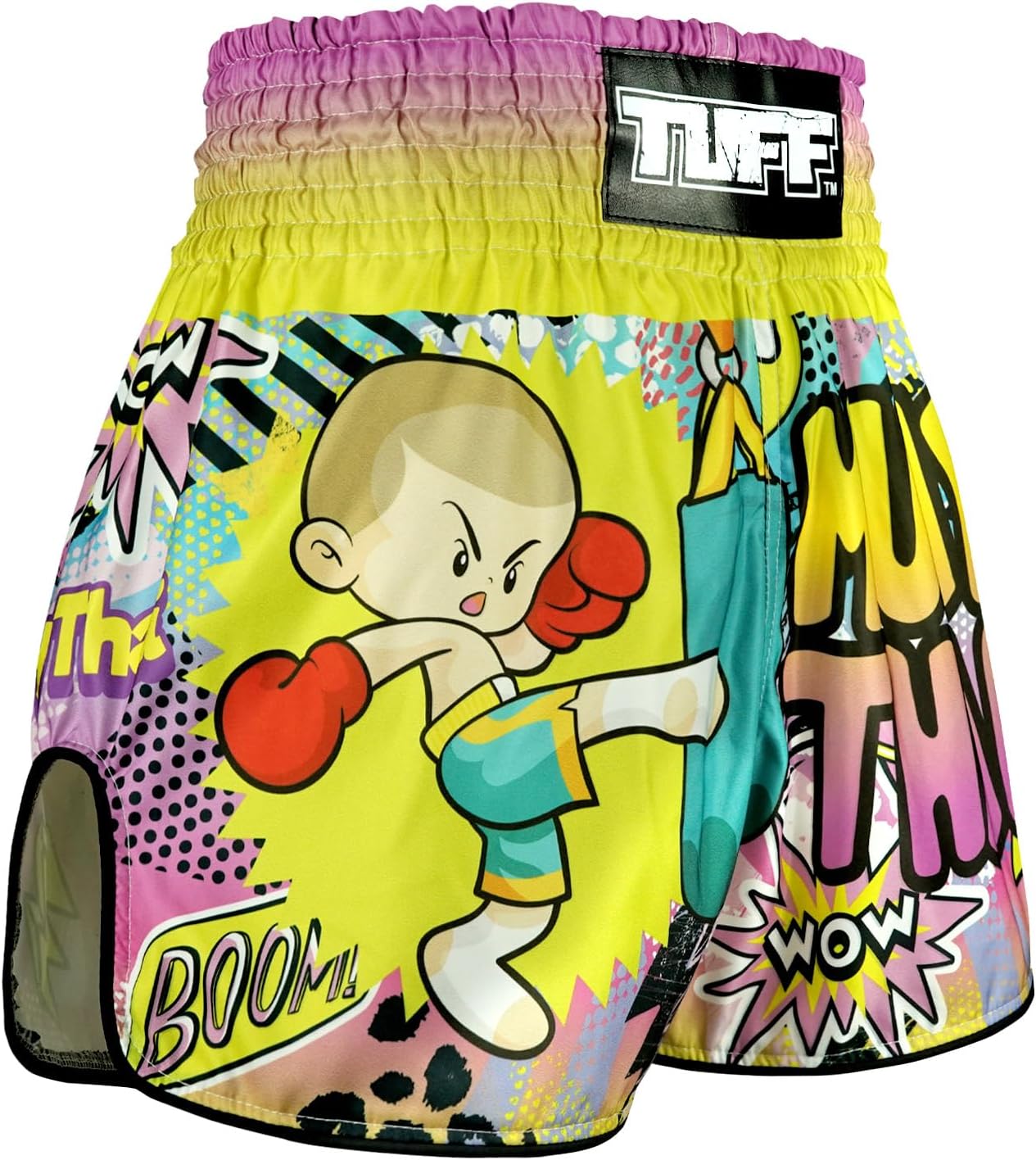 Tuff Sport Muay Thai Boxing Shorts Retro Style Classic Slim Cut MMA Kickboxing Workout Set Training