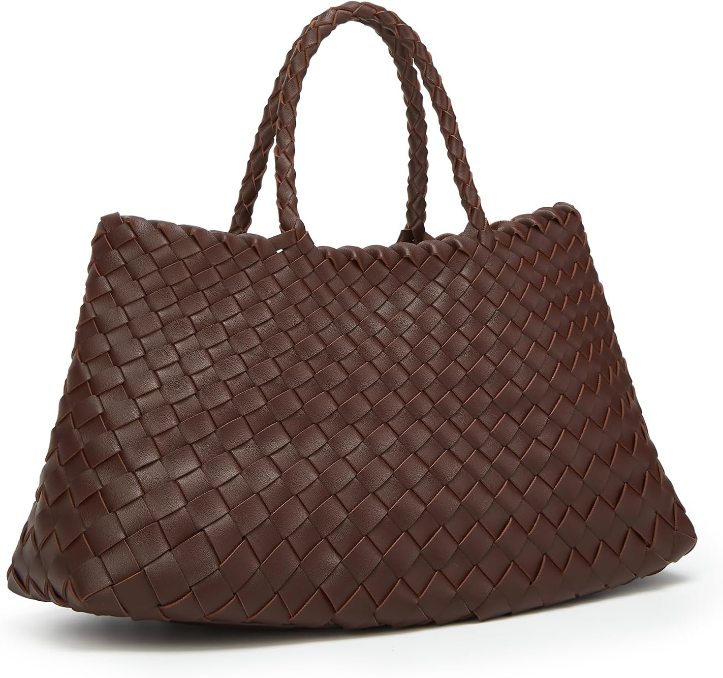 Woven Tote Bag for Women with Purse, Fashion Shoulder Hobo Underarm Bags, Large Woven Handmade Work Commuter Day Bags