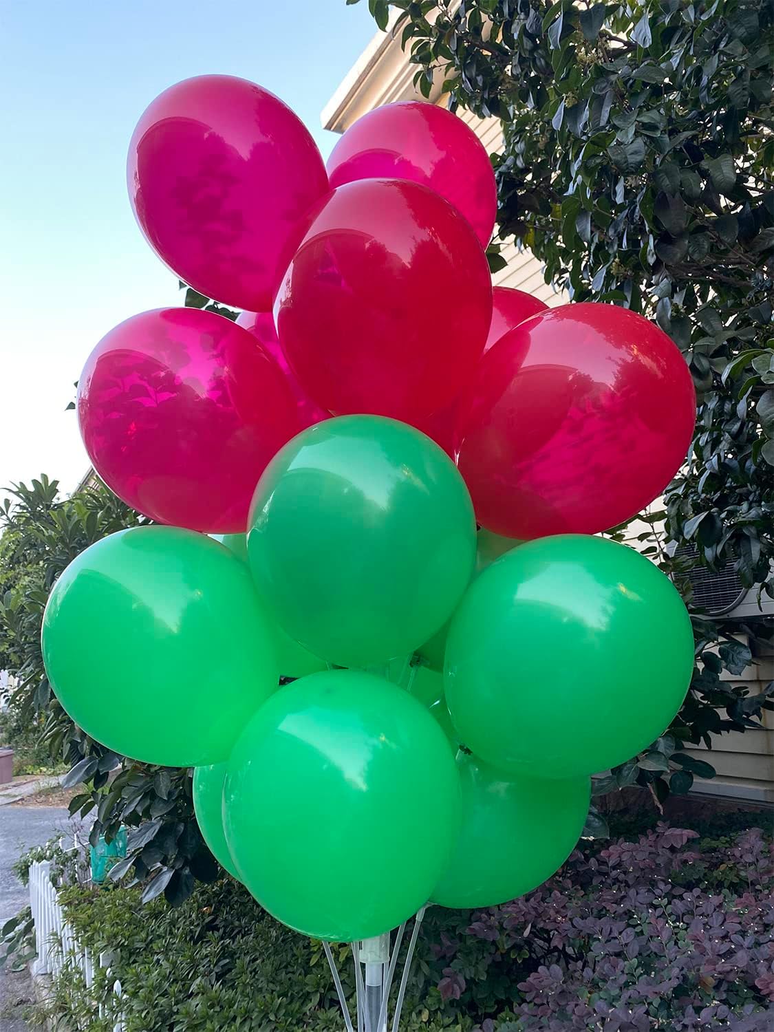 100 Pcs 12 Inch Latex Balloons in Red and Green - Perfect for Christmas, New Year，Birthdays, Baby Showers, Wedding, Graduation and Party Decorations image 5