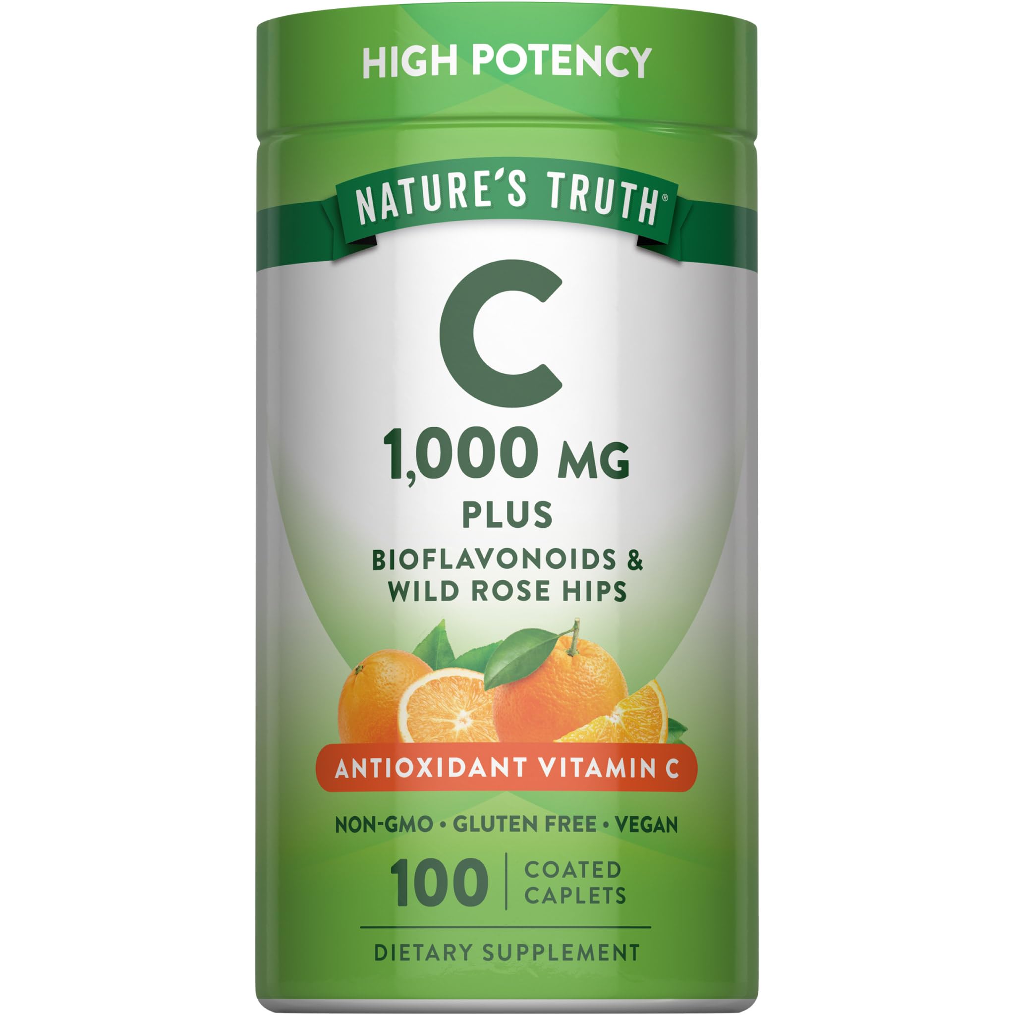Nature's Truth Vitamin C Bioflavonoids & Rose Hips | 1000mg | 100 Caplets