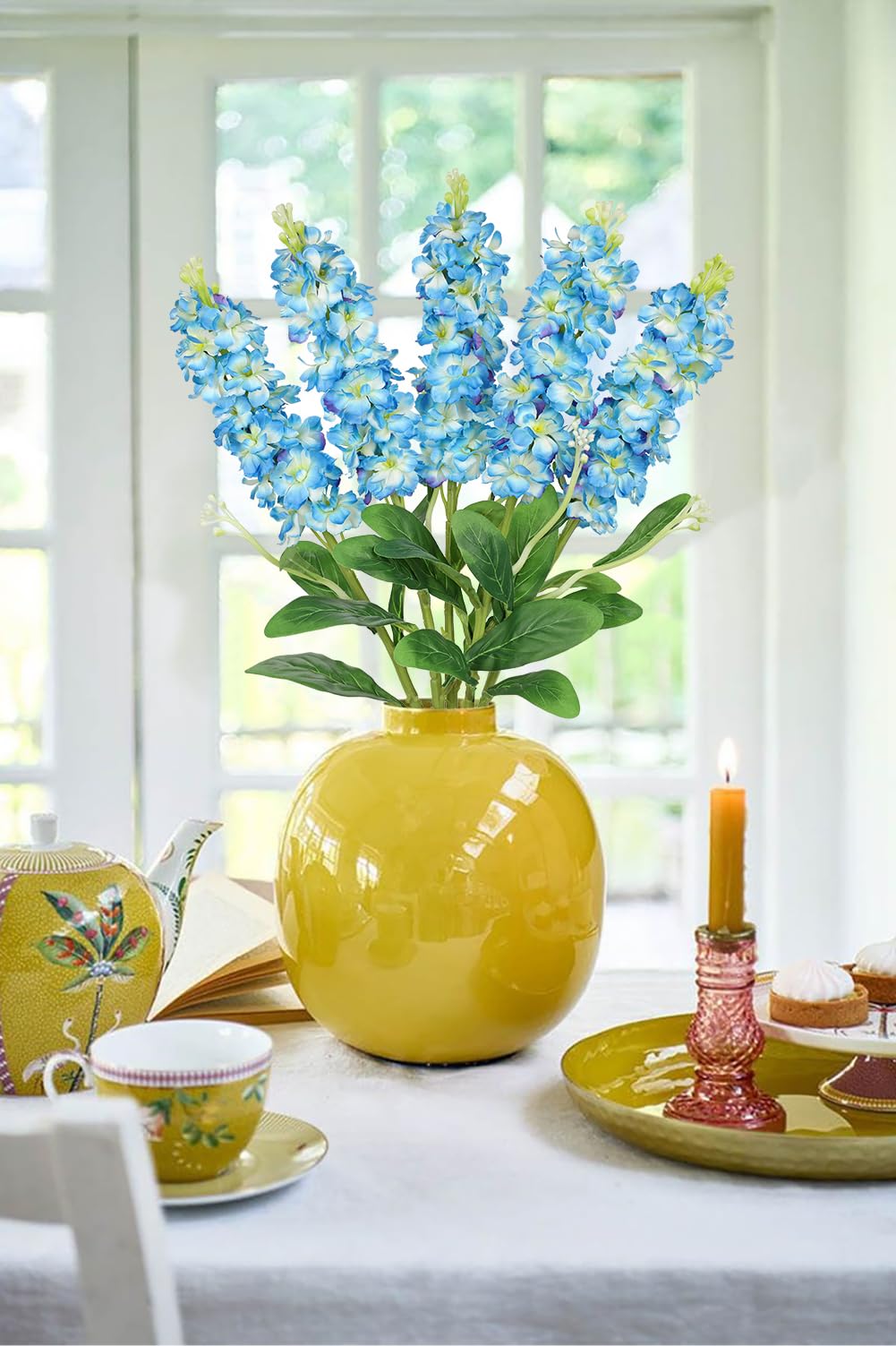 Amazon.de: Arborus 5 STK Rittersporn Knstlich wie Echt 65 cm Fake Blumen  mit Stiele Kunstblumen fr Vase Knstliche Frhlingblumen fr  Blumenarrangement auf Tisch Regal Fensterbank im Zimmer Bro