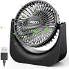 VOXON USB Desk Fan, Small Table Fan with 5 Speeds Adjustable Strong Wind, Personal Silent Bed Fan with 1.5M Cable, Portable Cooling Quiet Desktop Fan for Desktop Office Home Bedroom Kitchen