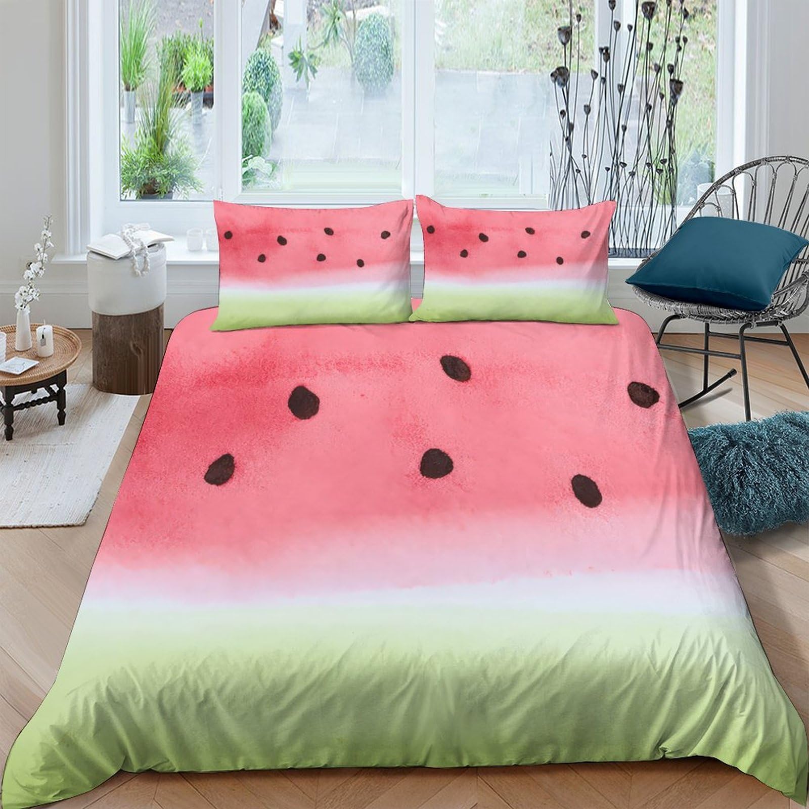 Ctjqhvkz Style-9 3D Printed Watermelon Fruit Fitted Sheet Microfiber Soft Bed Cover For Bedroom Dorm House Mattress Decor Gift Single（135X200cm）