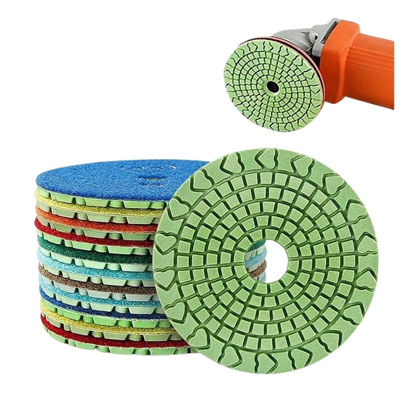 7 sztuk 4"/100mm elastycznych podkładek polerskich na mokro