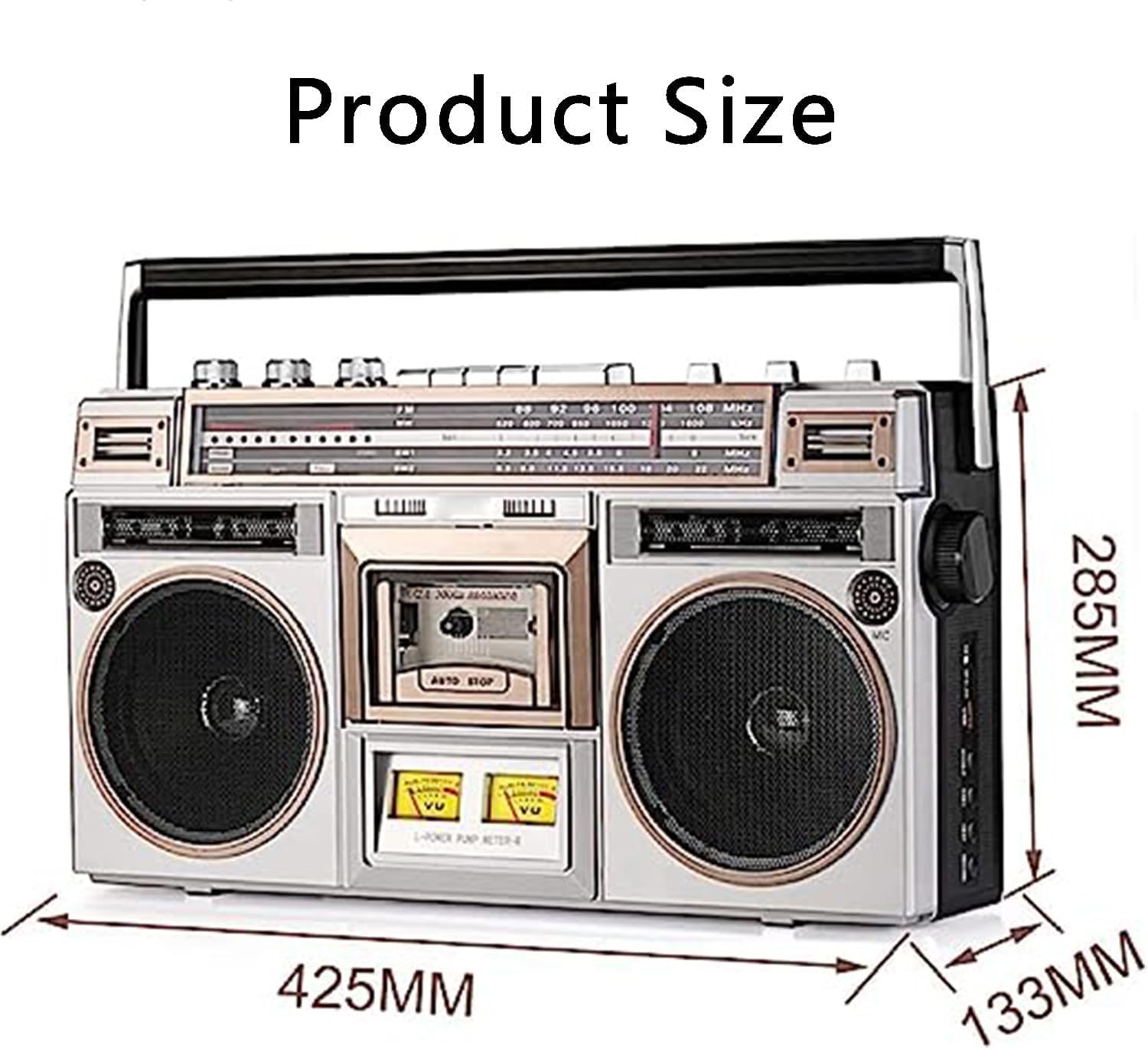 Odtwarzacz kasetowy Retro Bluetooth, magnetofon w stylu vintage, radio AM/FM/SW, magnetofon kasetowy Zapisz bezpośrednio na dysku flash USB, do podróży rodzinnych
