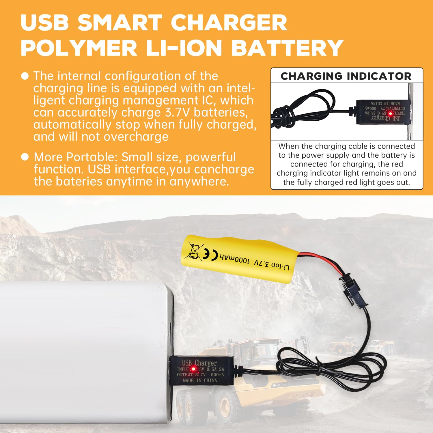 Sea Jump 3PCS 3.7V 1000mAh Li-ion Battery With USB Charging Cable For TB202 TB201 TM201 TM202 TC141 DE35 DE38 DE40 DE50 DE84 S767 SL-356A 1220A RC Stunt Car RC Toy Car