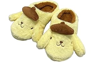Anime Cute Plush Open Back Floor Slippers