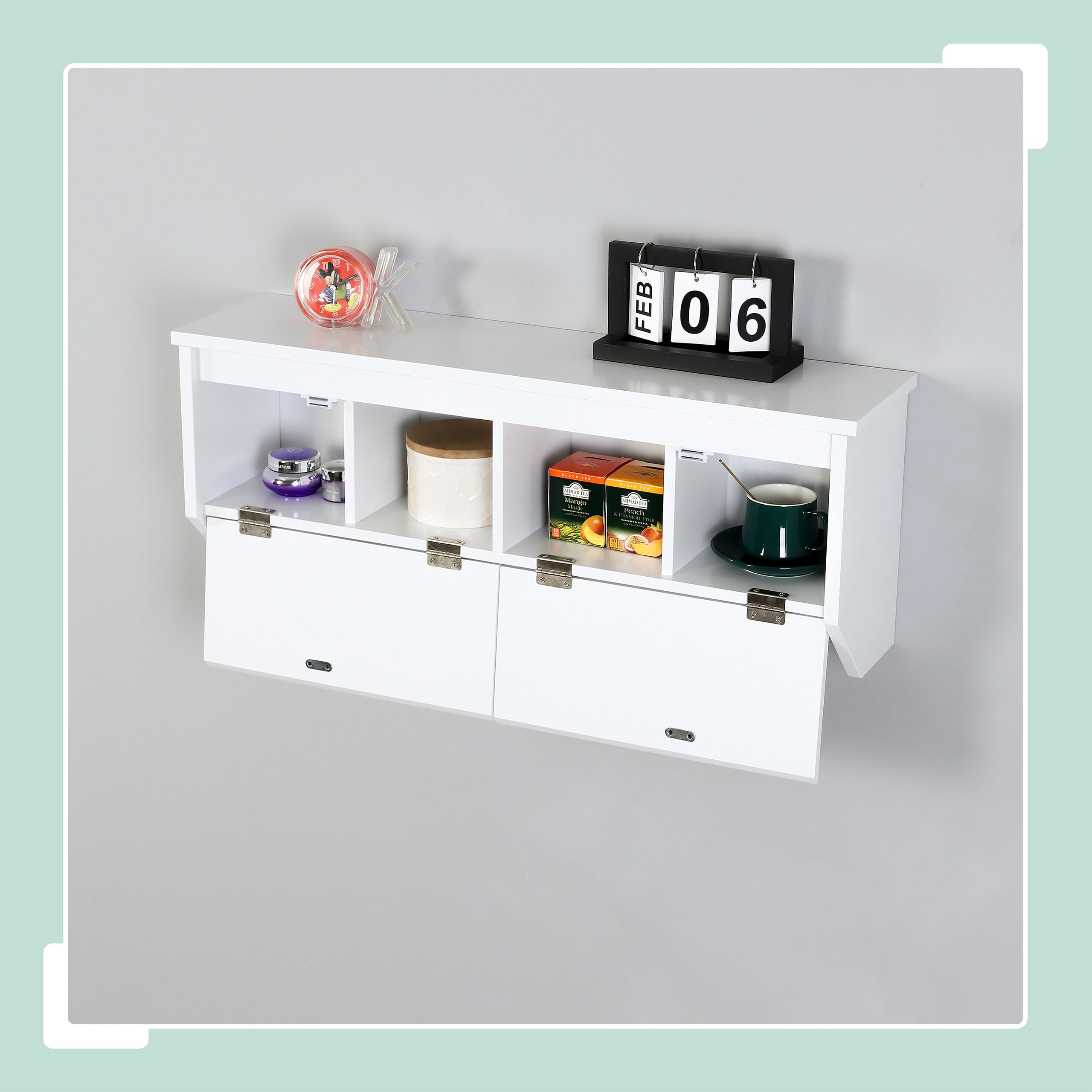 Relaxdays Appendiabiti da Parete, 5 Ganci, LxAxP: 30x78x20 cm, Moderno, scaffale per Ingresso