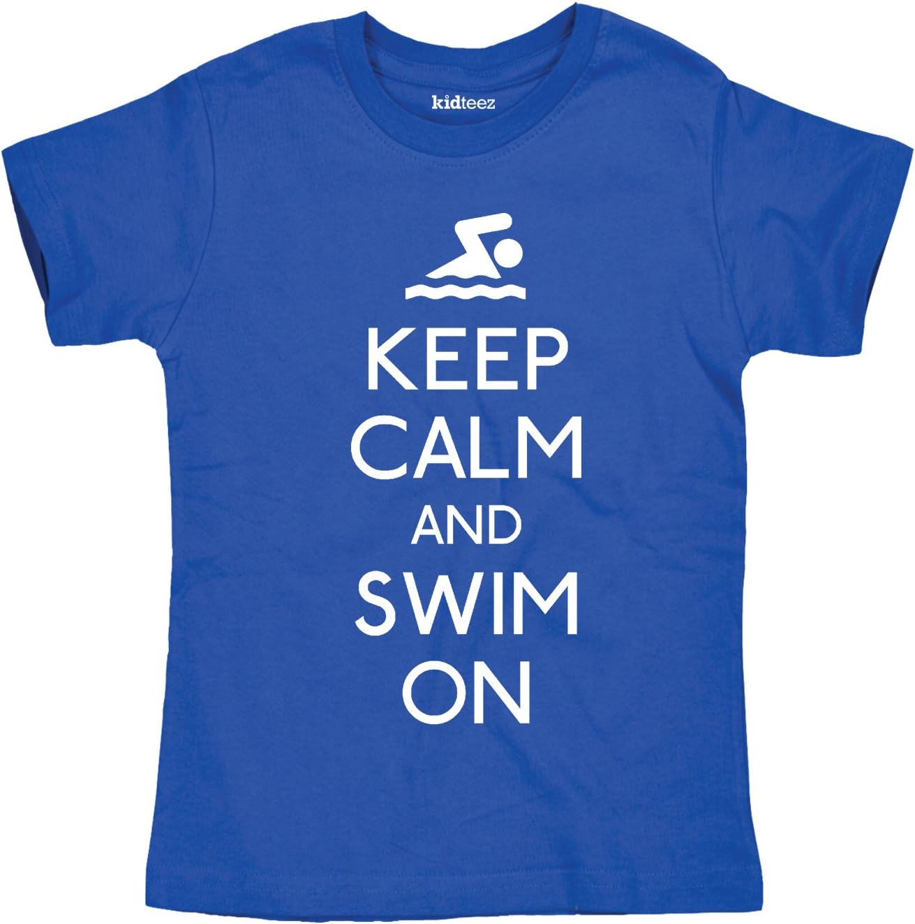 Keep Calm Swim On Novelty Swimming Team - Youth T-Shirt - Royal blue - X-Large